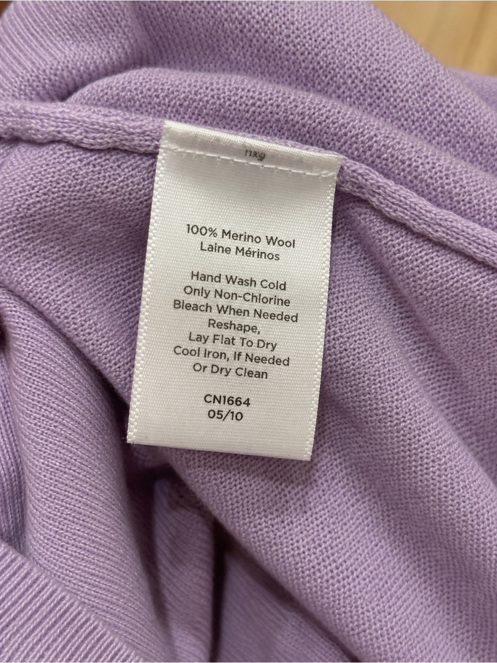 Talbots Pure Italian Merino Wool Ruffle Cardigan Lavender M - Picture 6 of 6